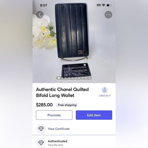 Authentic CHANEL Quilted Bifold Long Wallet Black - Picture 11 of 12